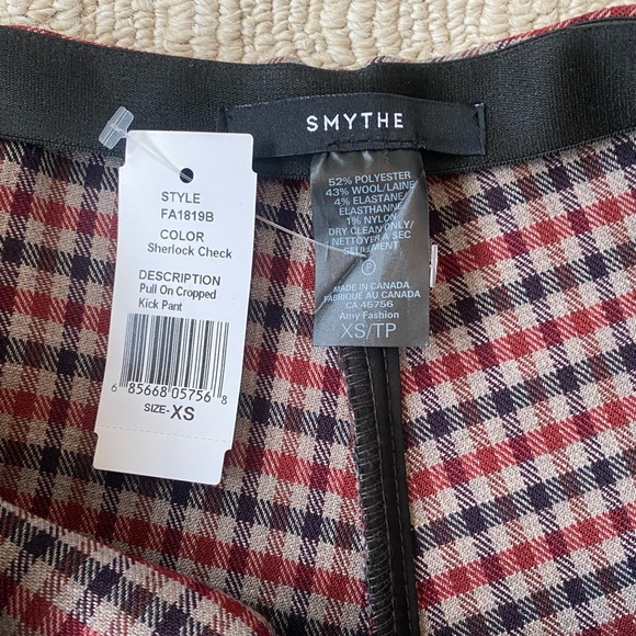Smythe new with tags pull on cropped check pants - size XS - Picture 6 of 14
